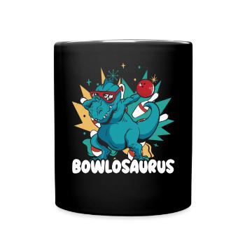 Bowlosaurus Dinosaur Paleontology Prehistoric Dino - Full Color Mug - black - Front