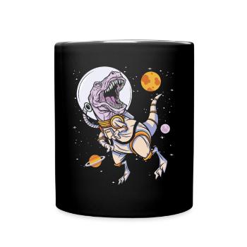 Astronaut Dinosaur Paleontology Prehistoric Dino - Full Color Mug - black - Front