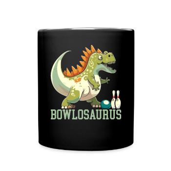 Bowlosaurus Dinosaur Paleontology Prehistoric Dino - Full Color Mug - black - Front