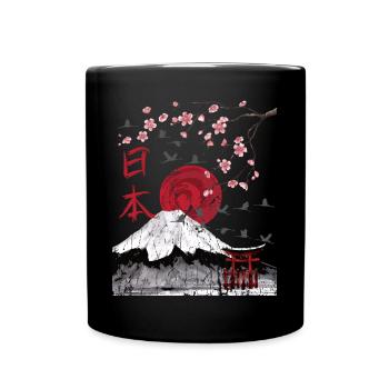 Japan landscape aesthetic Japanese art - Full Color Mug - black - Front
