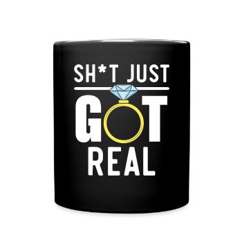 Bride And Groom Wedding Day Marriage Just Married - Full Color Mug - black - Front