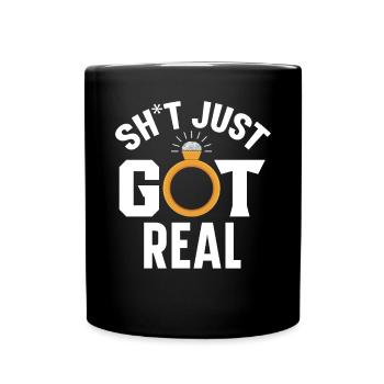 Bride And Groom Wedding Day Marriage Just Married - Full Color Mug - black - Front