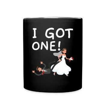 Bride And Groom Wedding Day Marriage Just Married - Full Color Mug - black - Front
