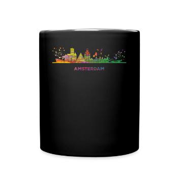 Amsterdamer Skyline Amsterdam - Full Color Mug - black - Front