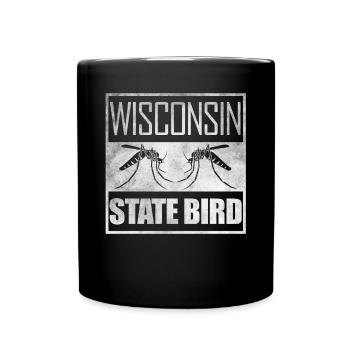 Wisconsin state bird mosquito - Full Color Mug - black - Front