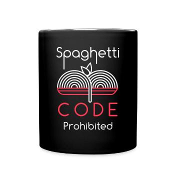 Computer Programming Spaghetti Code Programmer - Full Color Mug - black - Front