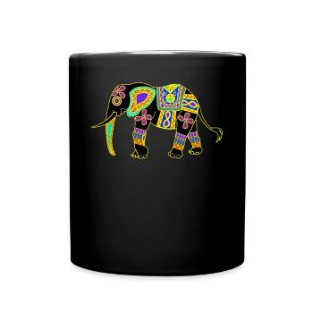 Elephant Colorful Elephant - Full Color Mug - black - Front