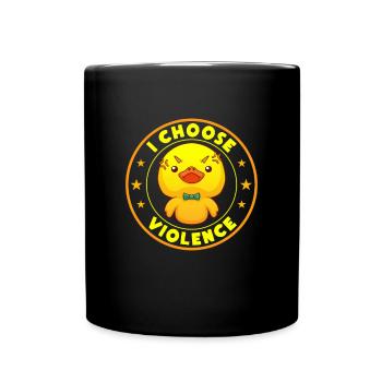 Duck I Choose Violence - Full Color Mug - black - Front