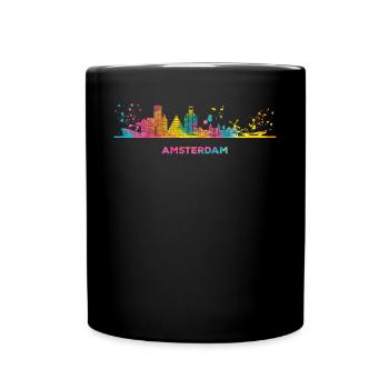 Amsterdamer Skyline Amsterdam - Full Color Mug - black - Front