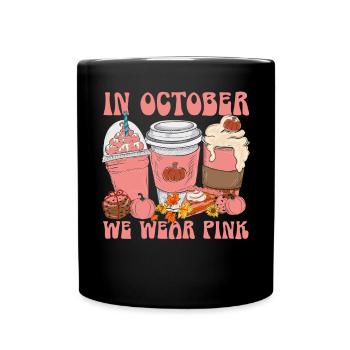 Breast Cancer Support Breast Cancer Awareness - Full Color Mug - black - Front