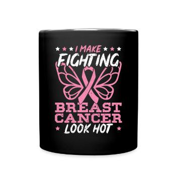 Breast Cancer Support Breast Cancer Awareness - Full Color Mug - black - Front