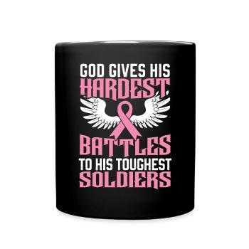 Breast Cancer Support Breast Cancer Awareness - Full Color Mug - black - Front