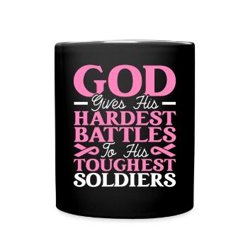 Breast Cancer Support Breast Cancer Awareness - Full Color Mug - black - Front