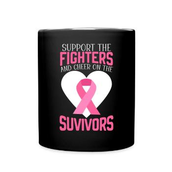 Breast Cancer Support Breast Cancer Awareness - Full Color Mug - black - Front