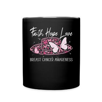 Breast Cancer Support Breast Cancer Awareness - Full Color Mug - black - Front
