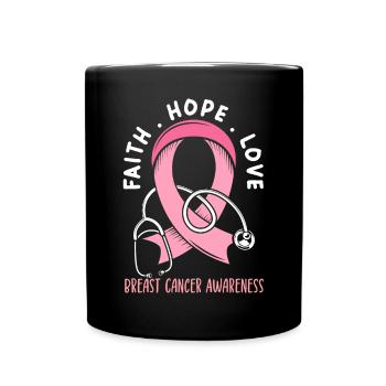 Breast Cancer Support Breast Cancer Awareness - Full Color Mug - black - Front
