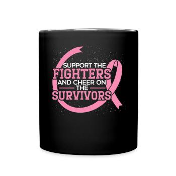 Breast Cancer Support Breast Cancer Awareness - Full Color Mug - black - Front
