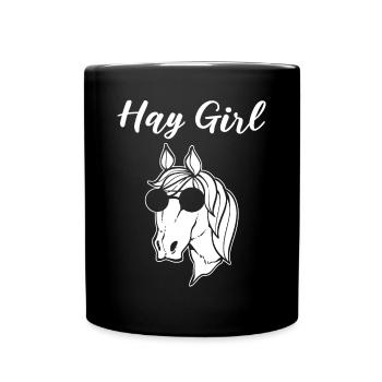 Hay Girl Equestrian - Full Color Mug - black - Front