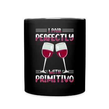 Red Wine Wine Drinker Wine Tester Primitivo Wine - Full Color Mug - black - Front