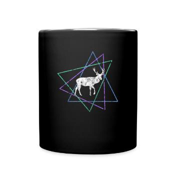 cerf - Tasse colorée - noir - Devant