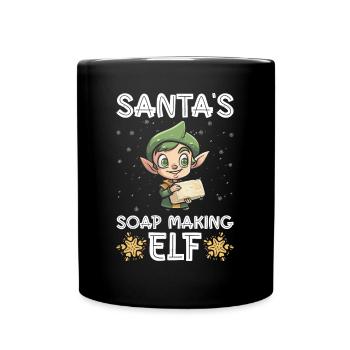 Santa's Soap Making Elf - Soap Making Soap Maker - Full Color Mug - black - Front