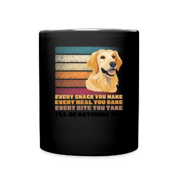 every meal you bake retro sunset golden retriever - Full Color Mug - black - Front