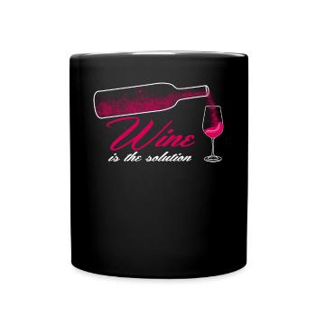 Wine Wine Drinker Party Red Wine - Full Color Mug - black - Front