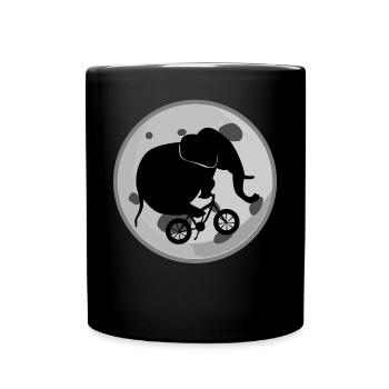 Elephant on a Bike Elephants - Full Color Mug - black - Front
