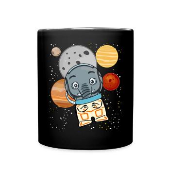 Elephant in Space Astronomy Elephants - Full Color Mug - black - Front