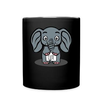 Elephant Cute Elephants - Full Color Mug - black - Front