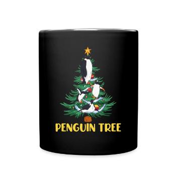 Christmas Tree Penguin Tree Fir Tree Christmas - Full Color Mug - black - Front