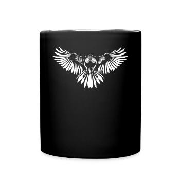 Raven Crow with Gas Mask Crows Raven - Full Color Mug - black - Front