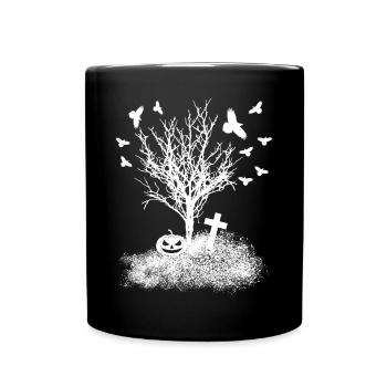 Crow Raven Grave Ravens Halloween Crows - Full Color Mug - black - Front