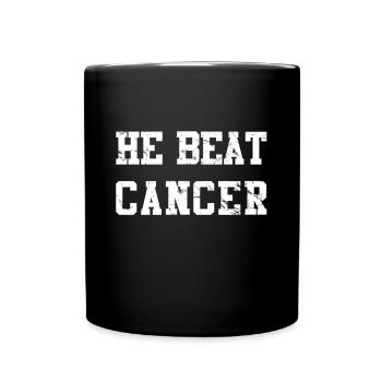 He Beat Cancer - Full Color Mug - black - Front