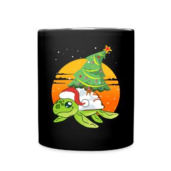 Christmas Tree Turtle Christmas Fir Tree - Full Color Mug - black - Front