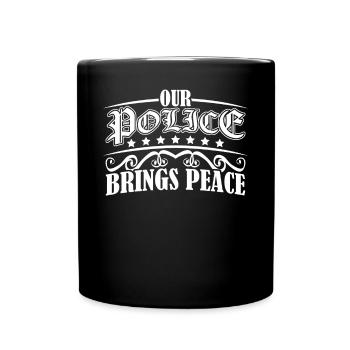 Police Officer Patriotism Policeman - Full Color Mug - black - Front