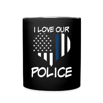 Police Officer Patriotism Policeman - Full Color Mug - black - Front