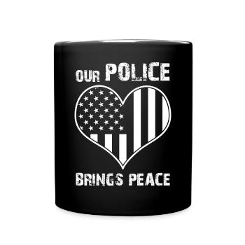 Police Officer Policeman Patriotism - Full Color Mug - black - Front