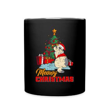 Merry Christmas X-Mas Christmas Tree Fir - Full Color Mug - black - Front