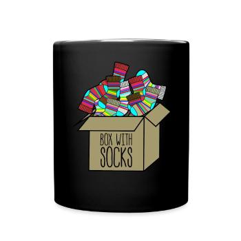 Winter Socks Sock Wool Socks in a Box - Full Color Mug - black - Front