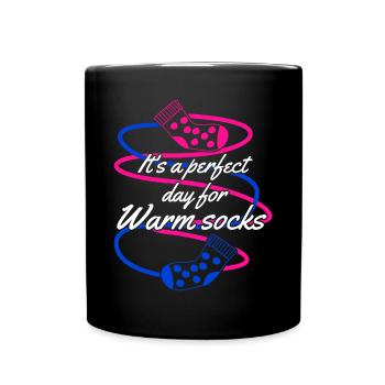 Warm Winter Socks Sock Wool Socks - Full Color Mug - black - Front