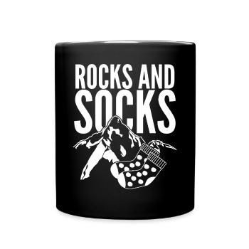 Winter Socks Rocks Hiking Wool Socks - Full Color Mug - black - Front