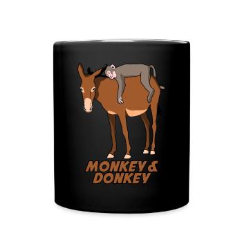 Monkey and Donkey - Full Color Mug - black - Front