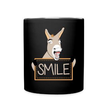 Donkeys funny smiling Donkey - Full Color Mug - black - Front