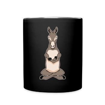 Meditationg Donkey Meditation Donkeys - Full Color Mug - black - Front
