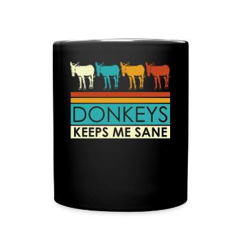 Donkey Retro Donkeys - Full Color Mug - black - Front