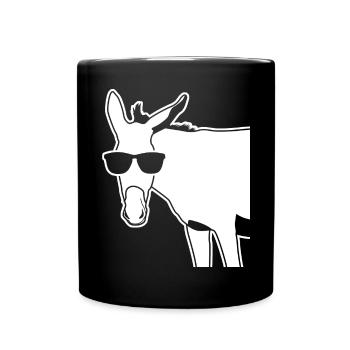 Donkey with Sunglasses Donkeys - Full Color Mug - black - Front