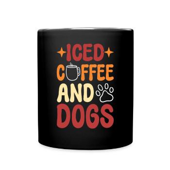 Ice Coffee And Dogs Coffee Barista - Full Color Mug - black - Front