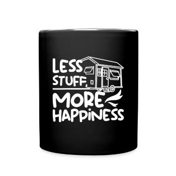 Less stuff more happiness Tiny House - Full Color Mug - black - Front