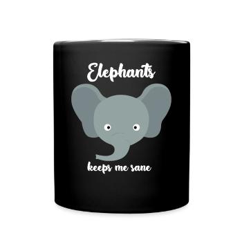Elephants Cute Elephant - Full Color Mug - black - Front